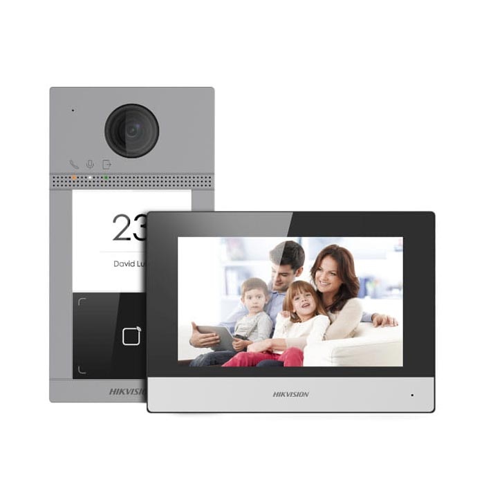 Bộ kit chuông cửa có hình Hikvision DS-KH6320-WTE1 và nút ấn